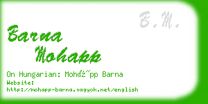 barna mohapp business card